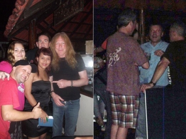 Janick Gers e Bruce Dickinson curte a noite de Belm um bar local