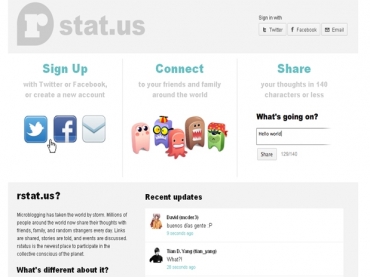 O rStat.us oferece um servio bastante similar ao do Twitter