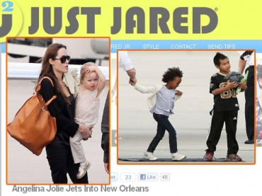 A atriz levou os seis filhos para ver o pai em Nova Orleans