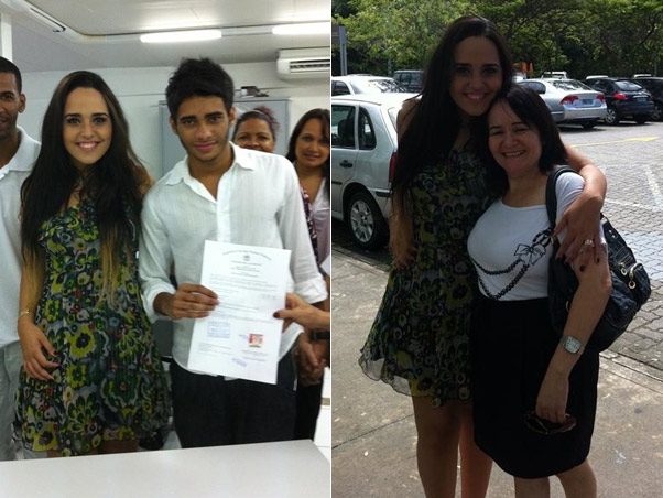 Perlla com o marido e com a sogra