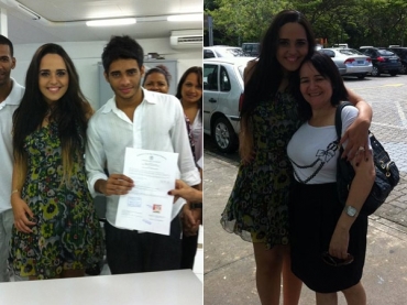 Perlla com o marido e com a sogra