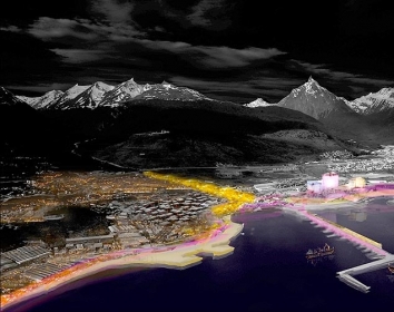 Projeto de ocupao de espaos em Ushuaia, na Argentina, para a prxima Bienal do Fim do Mundo, que ser realizada em ag